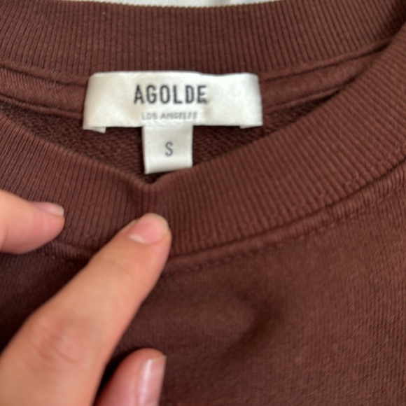 NWT AGOLDE 80's Sweatshirt in Pumpernickel Size Small - Picture 2 of 5